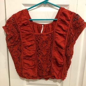 free people - red crop top!